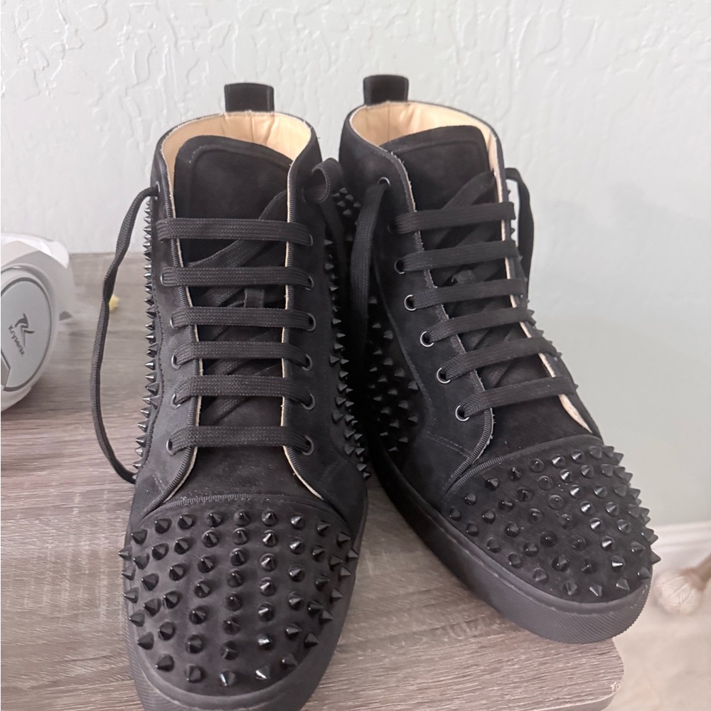 Christian Louboutin Black Studded Sneakers